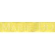 Woven labels, Model S - Yellow 12mm ribbon - White lettering