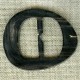 Boucle de ceinture Faux ovale, col. Noir jaspé