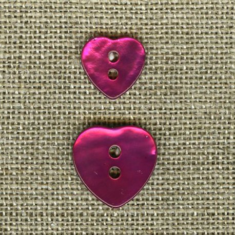 New enamelled mother-of-pearl heart, Fushia 81