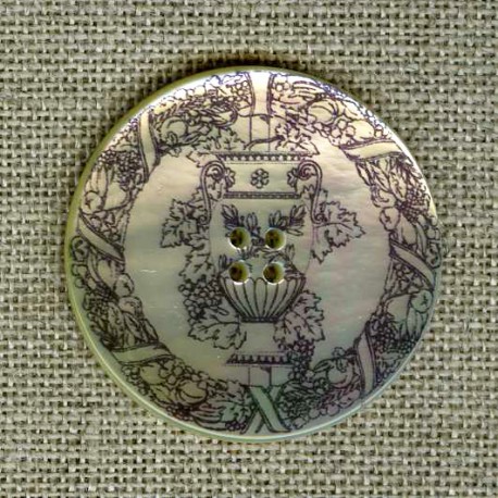 Bouton Nacre imprimée Bacchus
