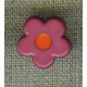 Pop Raspberry/Orange flower children's button.