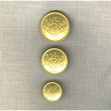 Heraldry motif Metal Button, col. Light gold