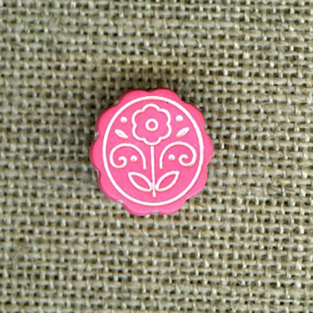Children button with engraved flower, Malabar