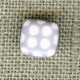 Square children button white dots engraved, col. Marshmallow