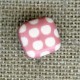 Square children button white dots engraved, col. Rosewood