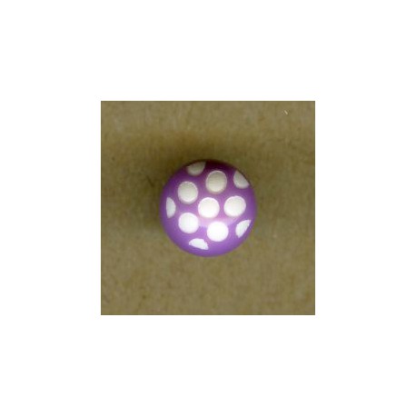Ball children button white dots engraved, col. Lavender