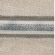 Striped grosgrain ribbon,col. Mole/ Raw/ Silver