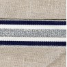 Striped grosgrain ribbon,col. Amiral/ Snow/ Silver