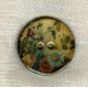 Enamelled coconut button, Wildflowers