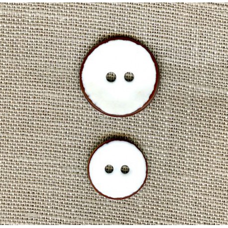 Enamelled mother of pearl Button, col. Cotton