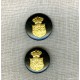 Bouton métal Armoiries, col. Carbon/ or
