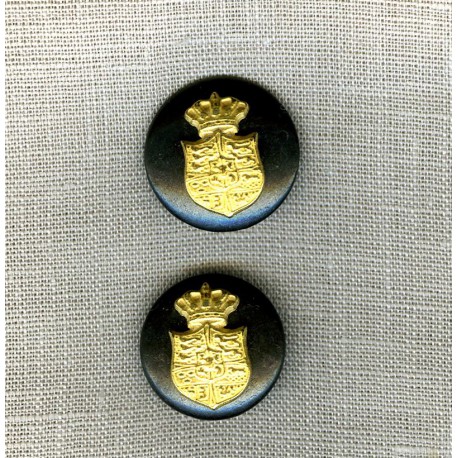 Bouton métal Armoiries, col. Carbon/ or