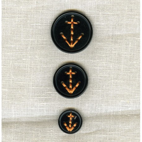 Polyester Button an Anchor to Sew, col. Night