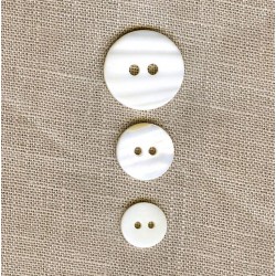 Bouton Nacre Pion, col. Blanc Naturel