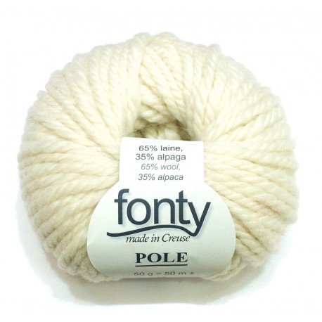 FONTY wool and alpaca knitting yarn,,qual. POLE, col. Ivory 350