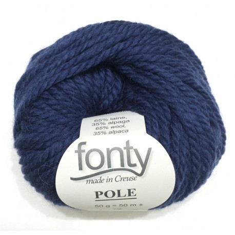 Laine à Tricoter POLE de Fonty, Alpaga & Laine, col. Bleu américain 373
