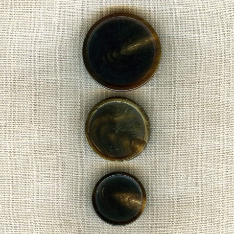 Bouton Palet en Corne Brune