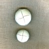 White half-ball leather button