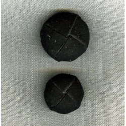Black alcantara half-ball button