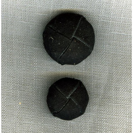 Black alcantara half-ball button