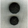 Black alcantara half-ball button