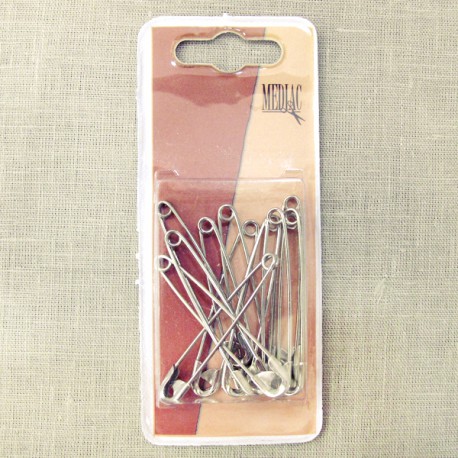 Big silver safety pins 50mm