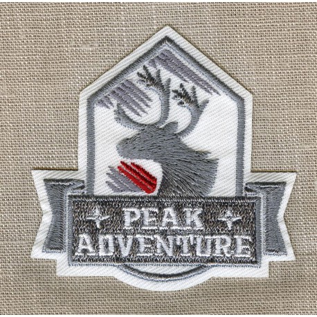 Motif Thermo Cerf Peak Adventure, col. Ecru/ Gris