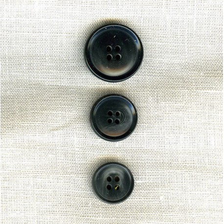 Thick Polyester Suit Button, col. Black
