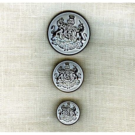 Coat of Arms Polyester Button, col. Toffee