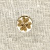 Enamelled Glitter Shamrock mother of pearl button, col. Natural/ Gold