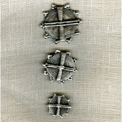 Bouton Métal Maasaï, col. Argent