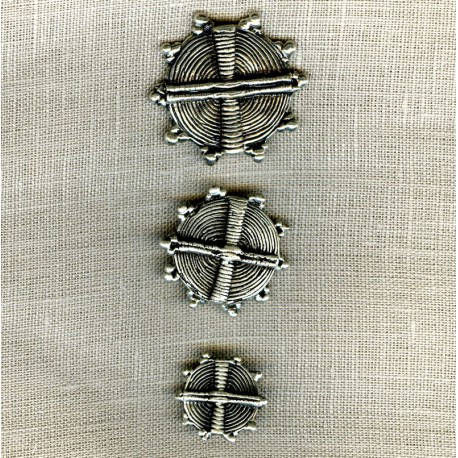 Metal Button Maasaï, col. Silver
