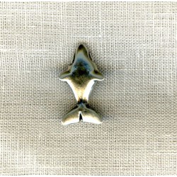 Metal Button Shark, col. Silver