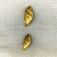 Metal Button Conch Shell, col. Or