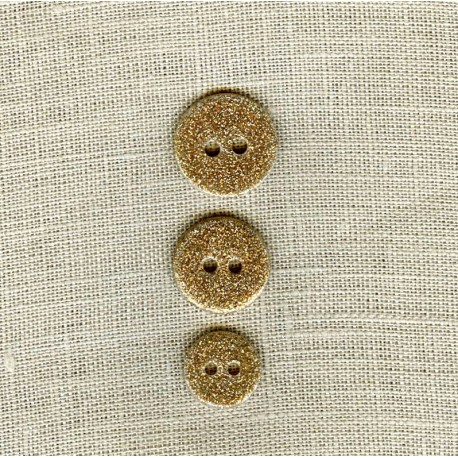 Enamelled Glitter mother of pearl button, col. Gold