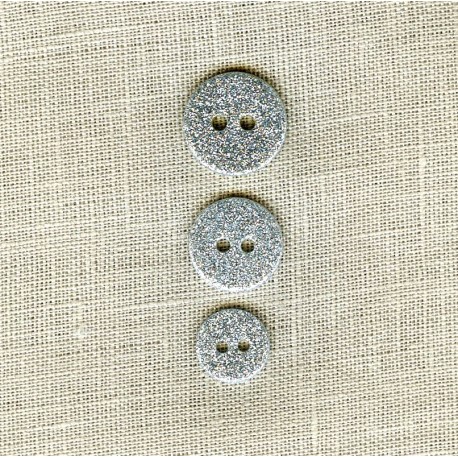 Bouton Nacre Emaillée Glitter, col. Argent