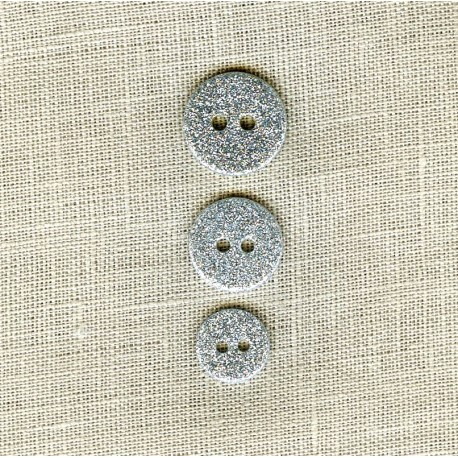 Enamelled Glitter mother of pearl button, col. Silver