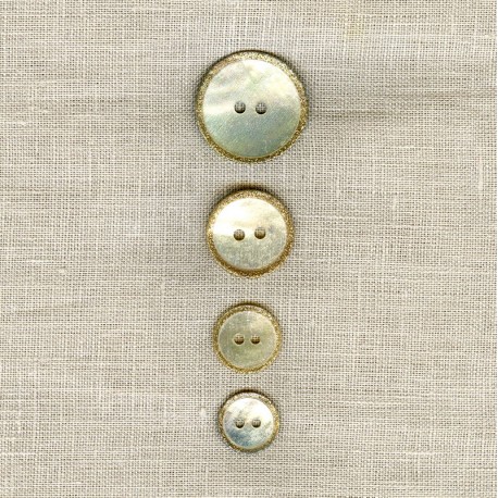 Enamelled Mother of pearl Button Place Vendôme, col. Glitter Gold