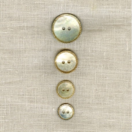 Enamelled Mother of pearl Button Place Vendôme, col. Glitter Gold