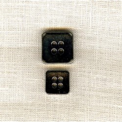 Square Metal Button col. Platinum