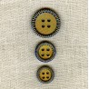 Engraved Indigo Wood Button
