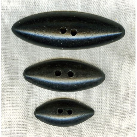 Bouton en Bois Navette Noire