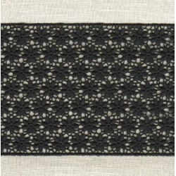 Ruban Guipure Parterre de Fleurs, col. Nuit Noire