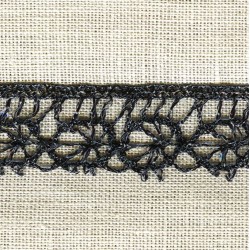 Ruban Dentelle Lurex Classique, col. Nuit Noire