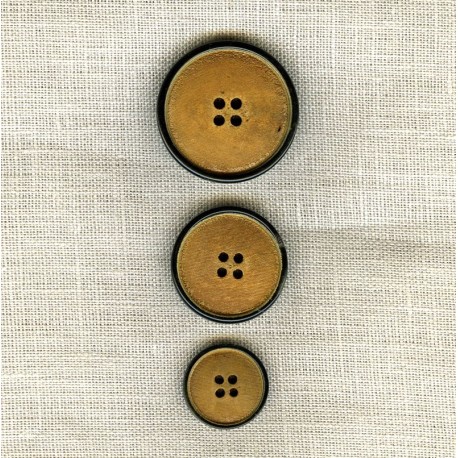 Suede Effect Wood Button