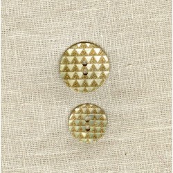 Bouton Nacre Gravée Pyramides, col. Glitter Or