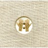 Engraved Mother of Pearl Button Gris Gris, col. Gold Glitter