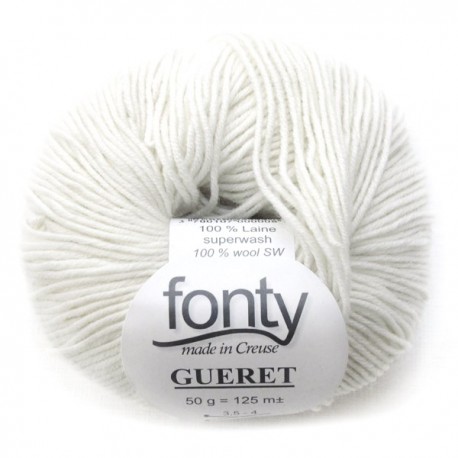 FONTY merino knitting yarn, qual.GUERET, col. Snow 001