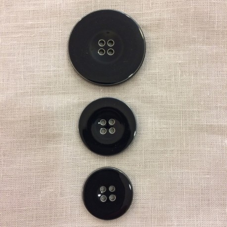 Polyester button enamelled night silver borders