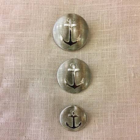 Bouton en Métal Jetez l'Ancre, col. Argent